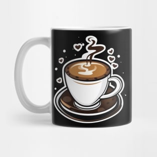 Hot coffee cup with hearts Mug